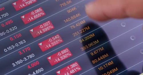 Use of digital tablet computer for stock market data