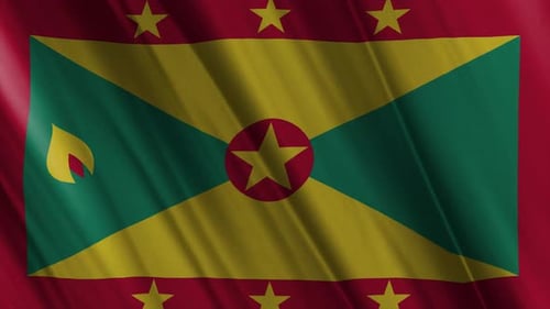 Realistic Grenada National Flag Waving Animation