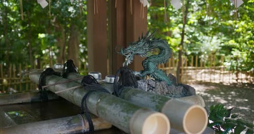 Water purification in Japanese temple