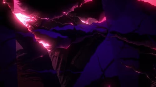 Neon Cyberpunk Energy Stream Abstract Background Loop