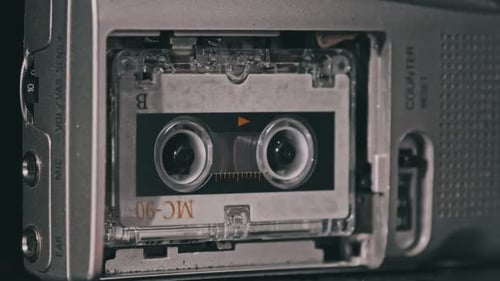 Close Up of Audio Cassette Player