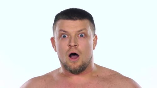 Man Showing Surprised and Disgusted Emotional Expressions