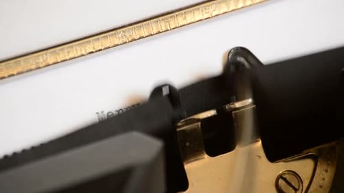 Typing Merry Christmas Message on an Old Typewriter