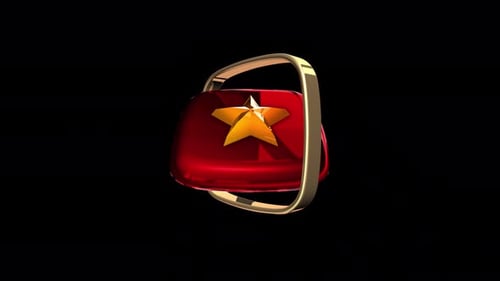 Glossy Red 3D Exclusive Star Badge Animation