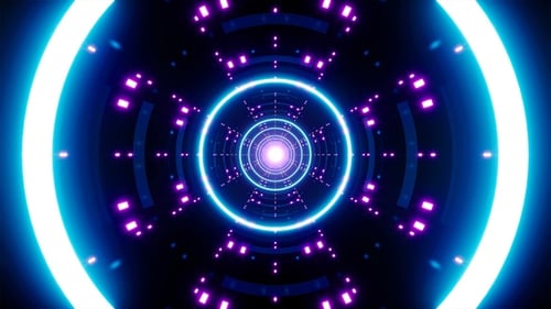 Dunkler Neon-Ereignistunnel