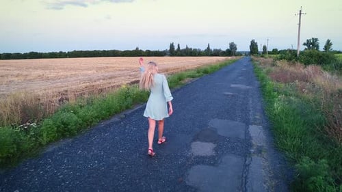 Walk on the Road Among the Field