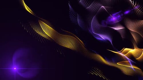 Dynamic Abstract Particle Waves Flowing Loop Background