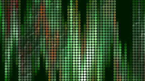 Abstract Digital Green Dot Matrix Flowing Background
