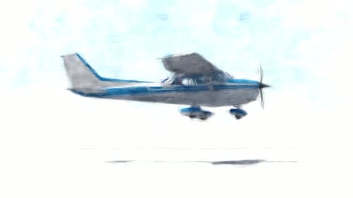 Artistic Sketch Animation of a Small Airplane Flying
