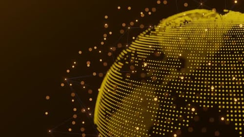 Futuristic Digital Globe Network with Connecting Data Points