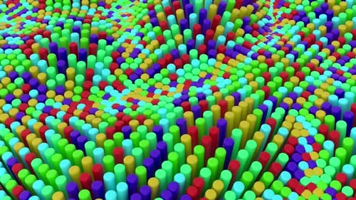 Abstract Colorful Cylinders Wave Motion Background Loop