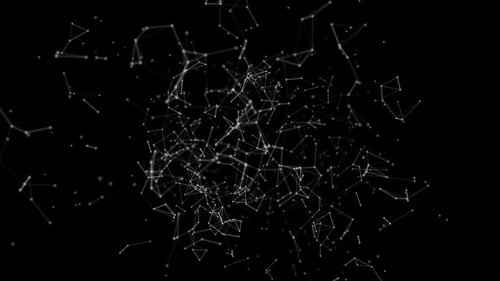 Animated Abstract Digital Network of Connecting Dots and Lines