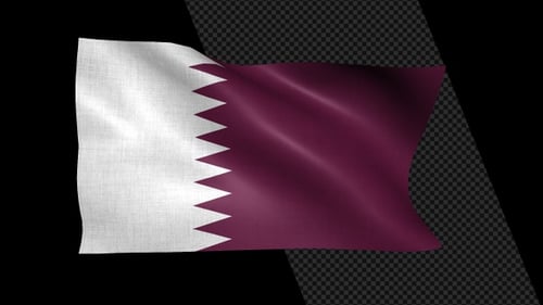 Realistic Waving Qatar Flag Animation