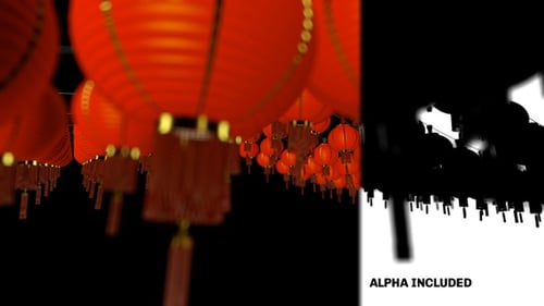 Flying Red Chinese Lanterns Background for Festive Celebrations