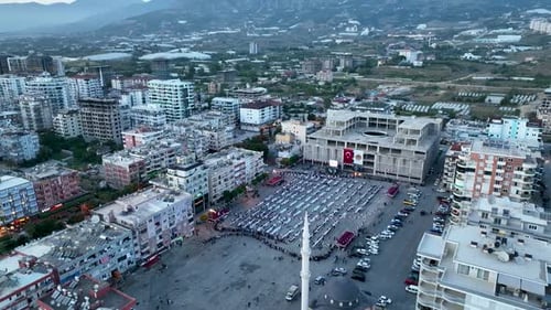 Wedding preparation aerial view Turkey Alanya 4 K