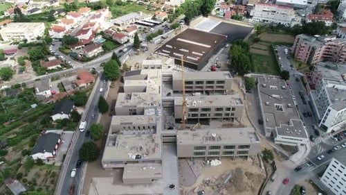 Construction Site Construction of a Large Modern Building