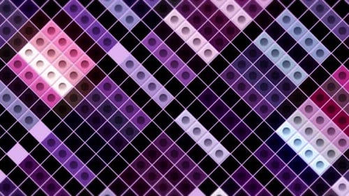 Geometric flat shapes with dots inside of each square