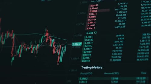 Cryptocurrency Data Fluctuations on Stock Market Chart