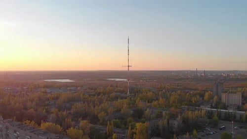 TV Tower At Sunset