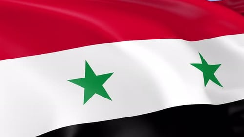 Syrian Flag Waving in Realistic Motion