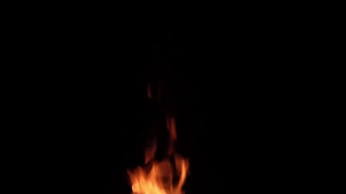 Dynamic Flame on Dark Background