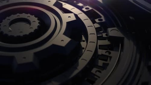 Sleek Industrial Gears Rotating Loop Background