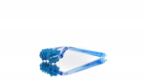 Rotating View of Turquoise Blue Plastic Face Roller