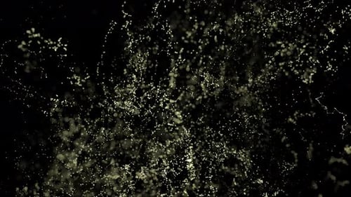 Abstract Off-White Yellow Particle Loop Background on Black