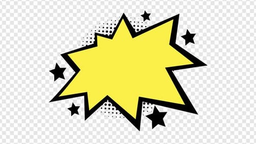 Comic Burst Bubble Zik Zag Yellow Call Out Text Popup Animation