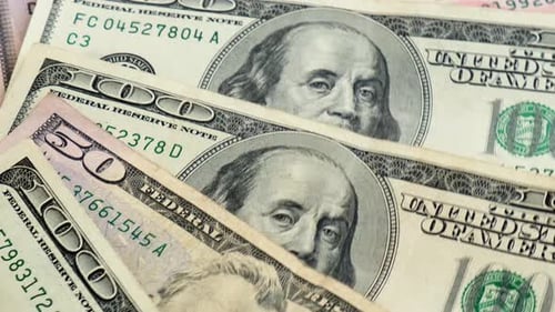 Hundred Dollar Bills Spinning