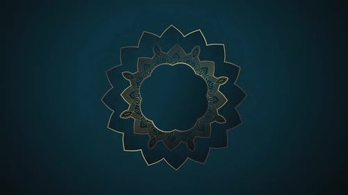 Elegant Golden Mandala Rotating Pattern Background
