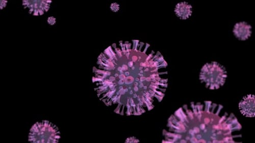 Animated 3D Transparent Virus Cells Science Background