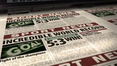 Sport news newspaper printing press