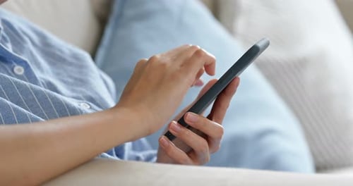 Close up of woman use of mobile phone