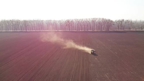 Aerial View Of Harvest Fields
