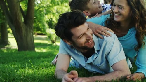 Family enjoying time together in the park