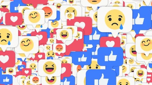 Social Media Reaction Emojis Looping Animated Background