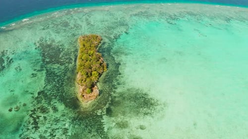 Tropical Island and Coral Reef Atoll. Balabac, Philippines