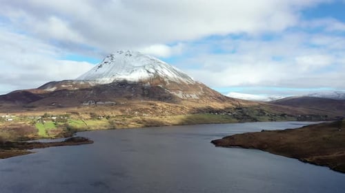 Aerial View of Mount Errigal, the Highest Mountain in Donegal - Ireland