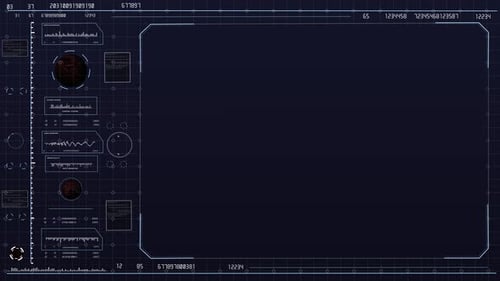 Futuristic HUD Screen Display with Abstract Data Elements