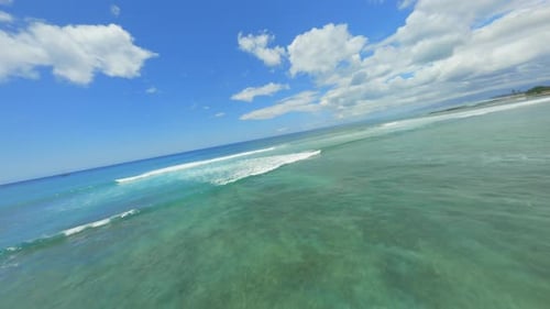 Adventure Awaiting, Drone Shot Over Turquoise Blue Waters of Waikiki Beach in Oahu, Hawaii, Surfers