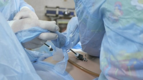 Operation using endoscopic equipment