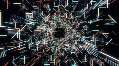 Hyper jump in bright technology tunnel