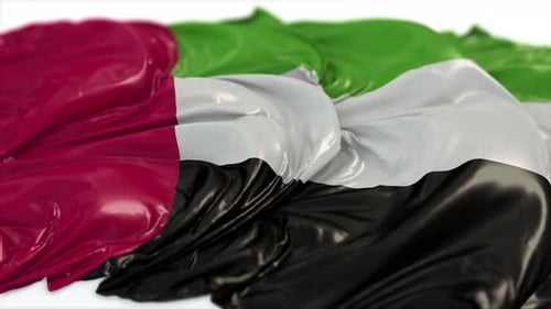 Waving United Arab Emirates Flag Fabric Animation