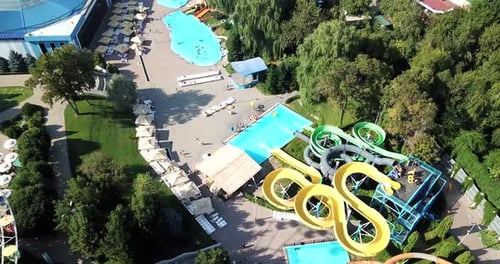 An Outdoor Water Park Plenty of Slides Pools