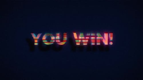 You Win! Glitch Text Reveal Animation