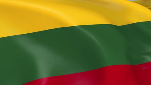 Waving Lithuanian Flag Seamless Loop Animation
