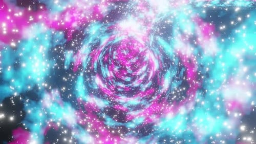 Blue And Purple Galaxy Tunnel Loop Motion VJ 4K