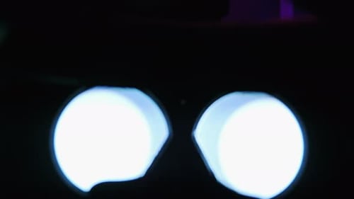 Mans Hand Take on Vr Glasses. Virtual Reality Mask in Close Up. Modern Technologies Concept