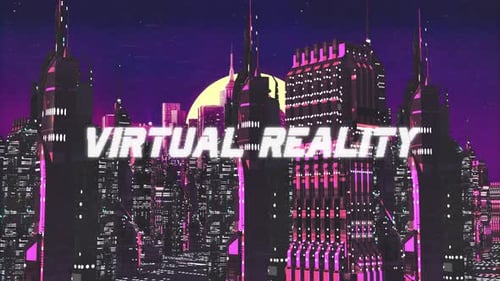 Retro Cyber City Background Virtual Reality